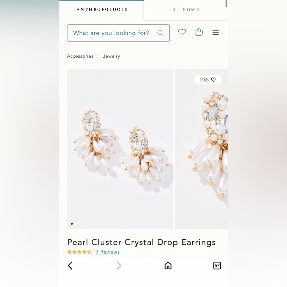 Pearl Cluster Drop Earrings - Picture 4 of 5
